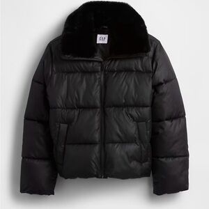 Gap 100% Recycled Relaxed Short Puffer Jacket Medium Black
